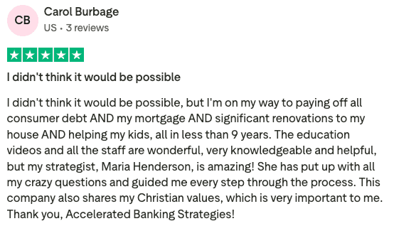 Trustpilot review by Carol Burbage - I didn't think it would be possible